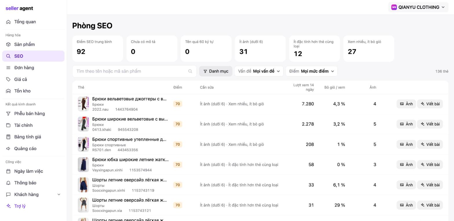 Страница SEO: оценка каждой карточки и что исправить